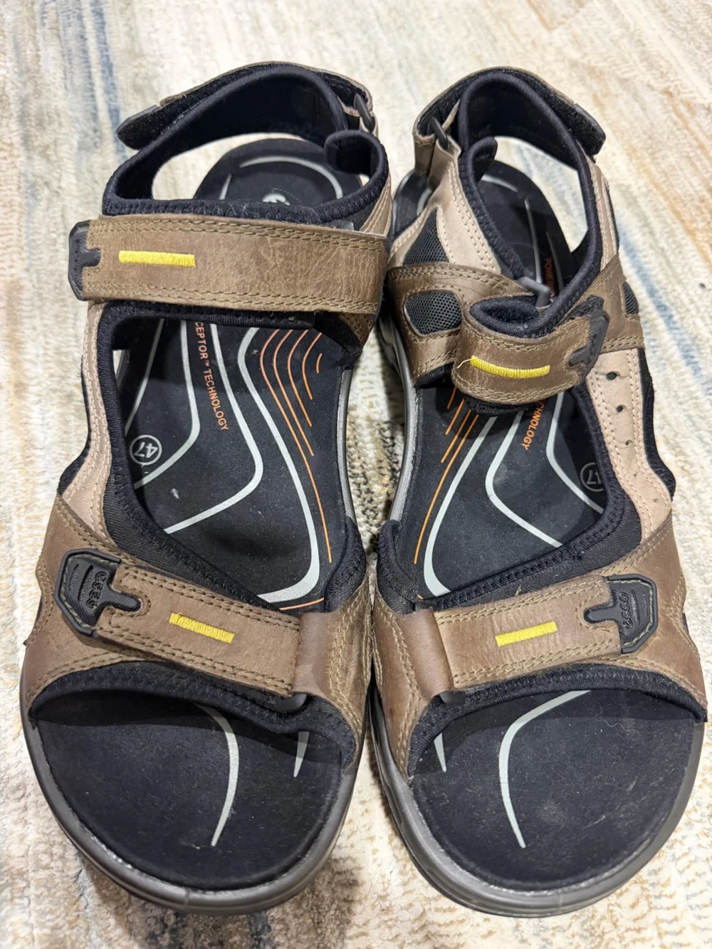 Ecco Brown and Black Men's Outdoor Sport Sandals